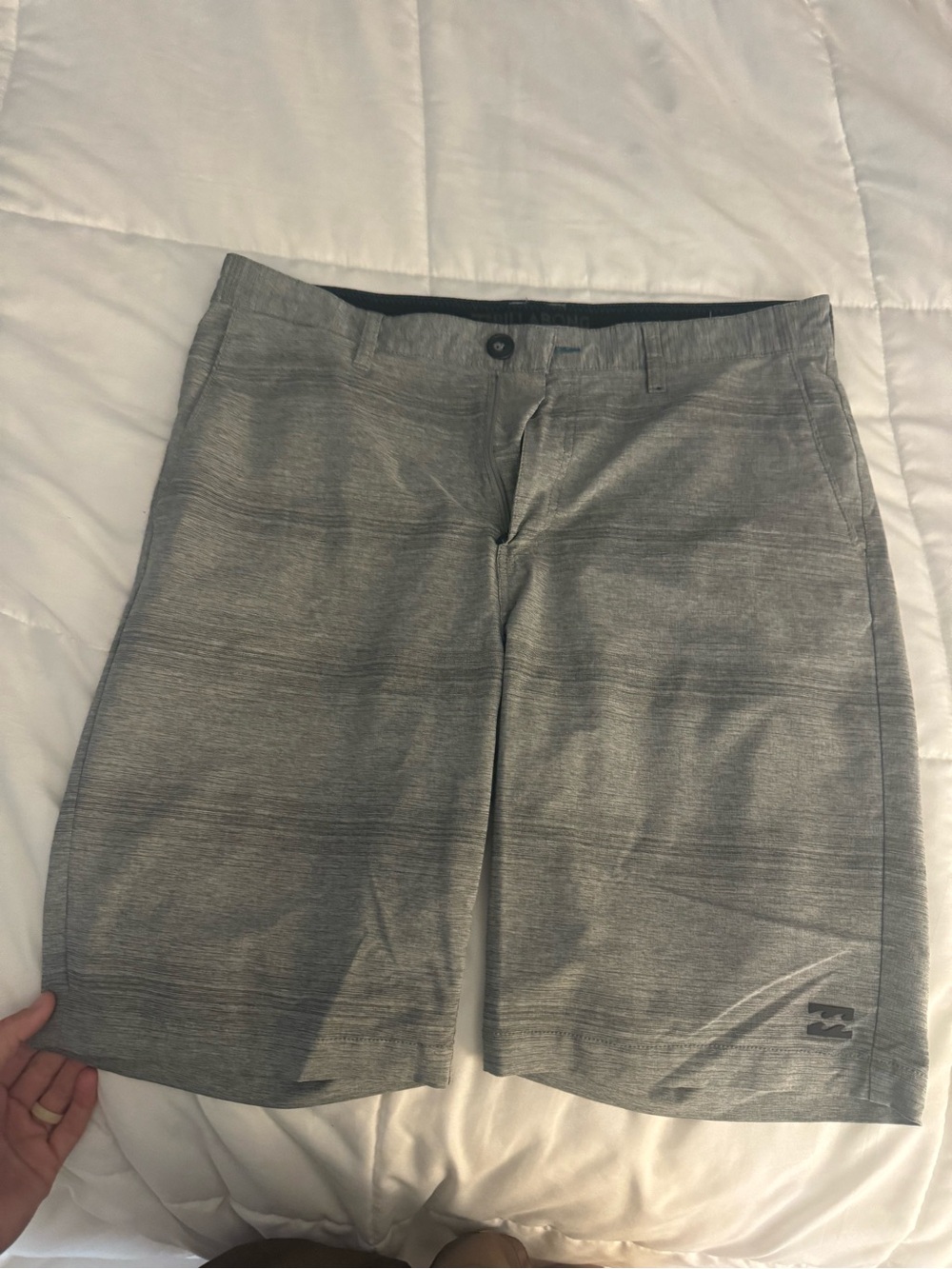 Billabong Gray Textured Flat-Front Shorts